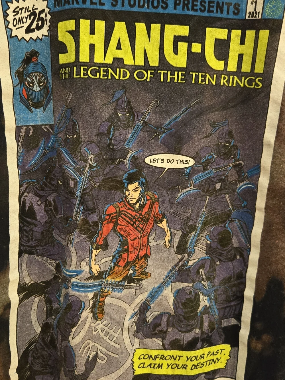 Marvel Shang-Chi Tie-Dye Graphic Tee - Black Brown with Yellow Accents - Picture 2 of 3